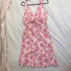 Y2k dream dress. Plenty bias cut silk dress with bow size 8